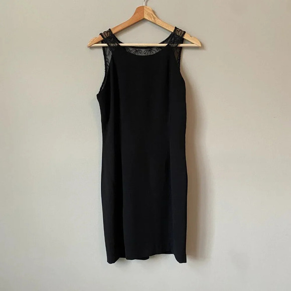 Vintage Brilliante By JA Womens MP Petite Sleeveless Beaded Cocktail Black Dress - Picture 2 of 16
